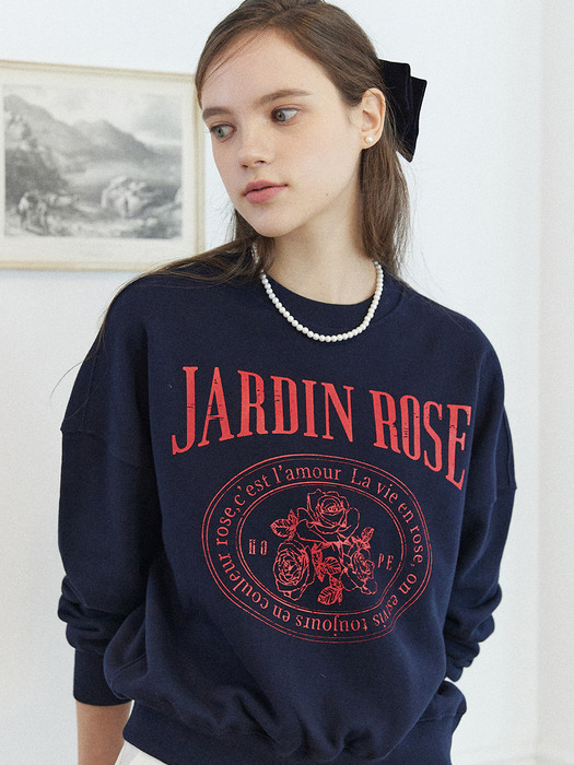 Jardin Rose Sweatshirt - Light Grey