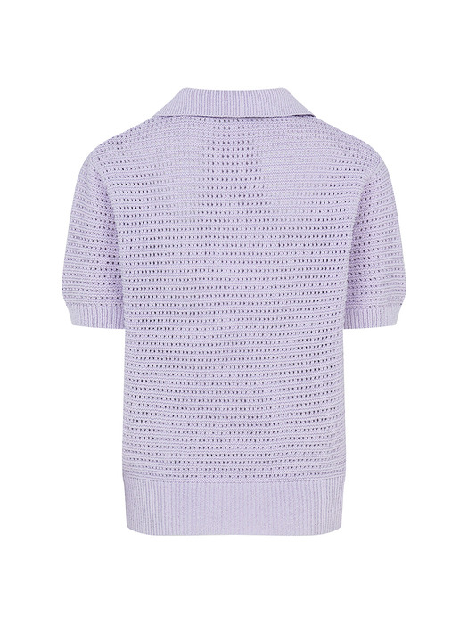 Half Open Collar Knit Top[LMBCSPKN174]-Lavender