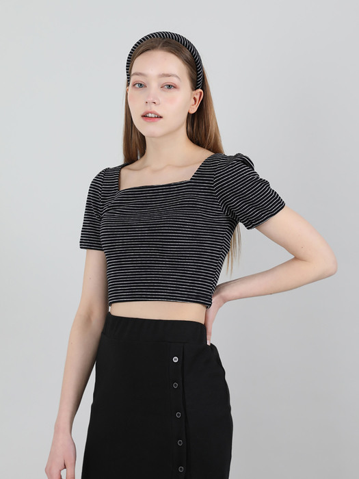 Stripe Puff T-shirt (Black)