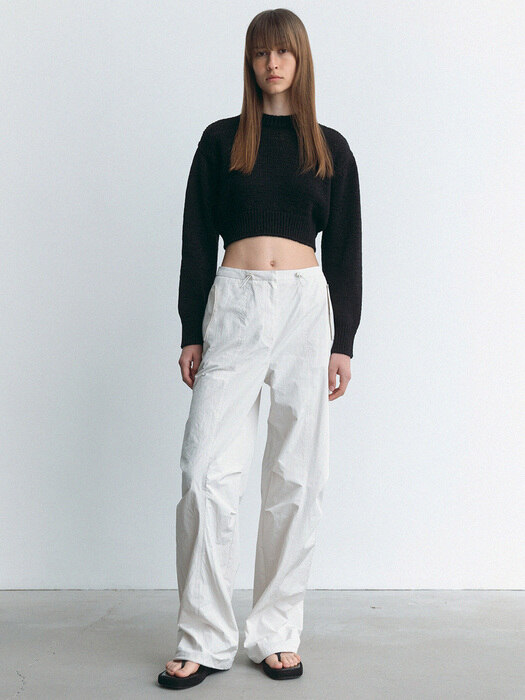 pocket parachute pants (ivory)