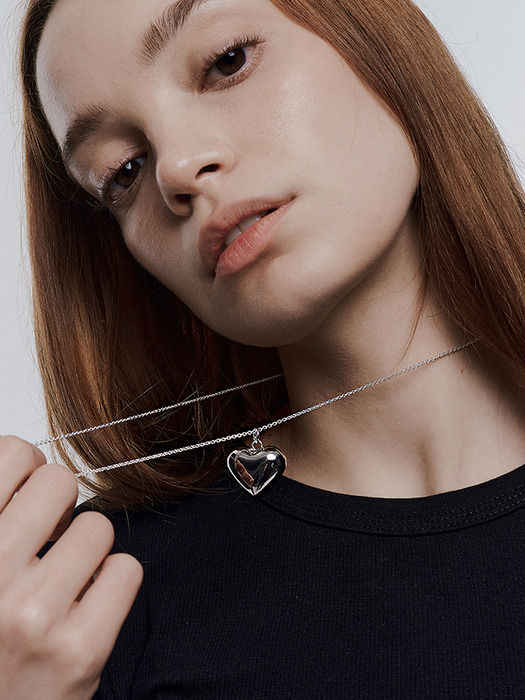 Volume heart necklace [sv925]