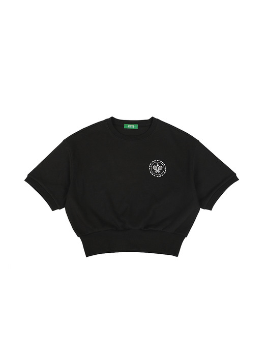 Pique Short Sleeve Round Graphic T (Black)