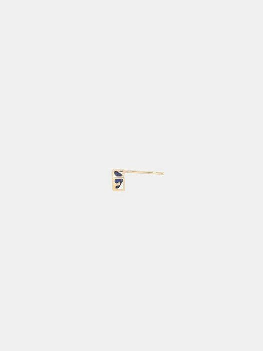 [14K GOLD] 쥴리아 사파이어 하트 크리스탈 옐로우 골드 귀걸이