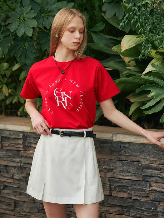 WOMAN 실켓 에센셜 로고 반팔 티셔츠 [RED] / WBC2L01518