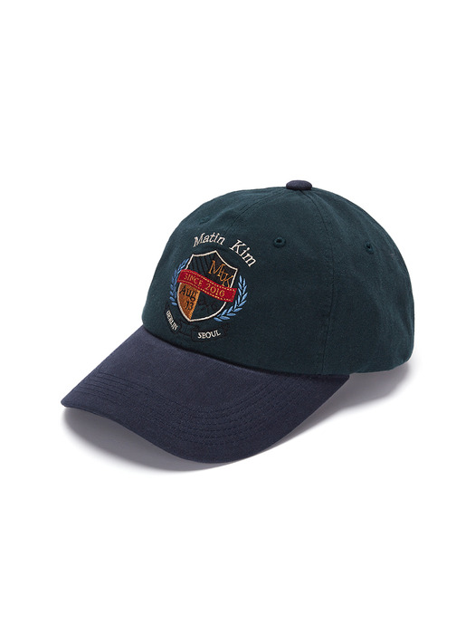 EMBLEM COLOR BALL CAP IN DARK GREEN