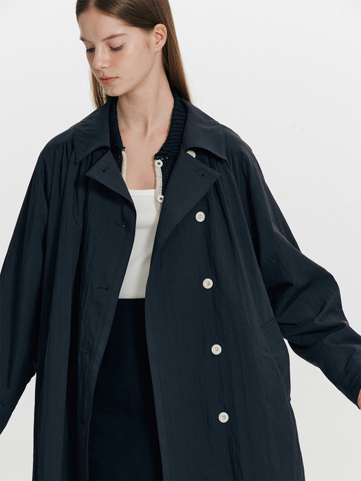 Belted Trench Coat(Navy)