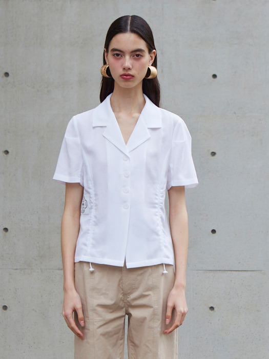 [LINE] String Shirring Point Blouse (Ivory)