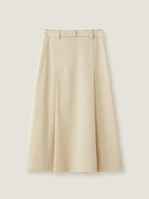 Side tuck midi skirt - Light beige