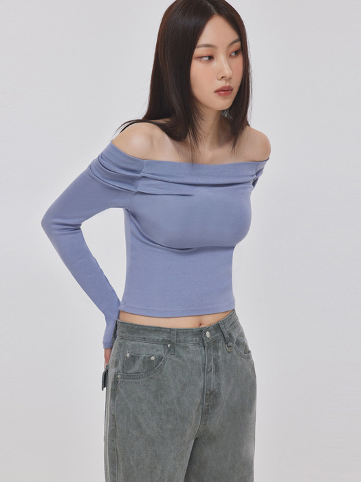 TUCKED ARMHOLE OFF-SHOULDER TOP_T326TP121(ST)