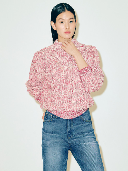 MIXED COLOR BLOUSON KNIT