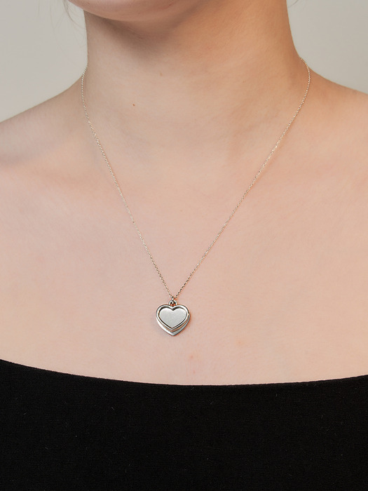 Silver heart layererd necklace