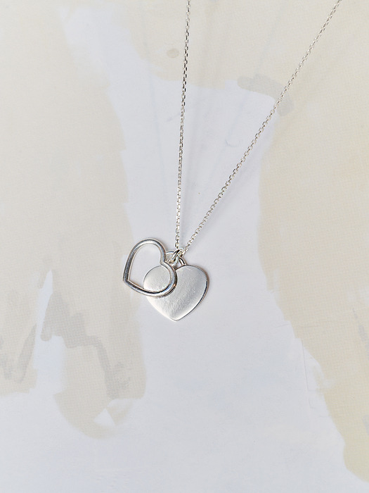 Silver heart layererd necklace