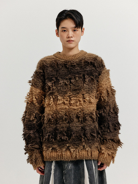 XINSTON Textured Knit Pullover - Brown