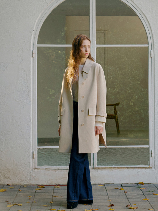 MELBA classic oversized single mac coat_Ecru Beige