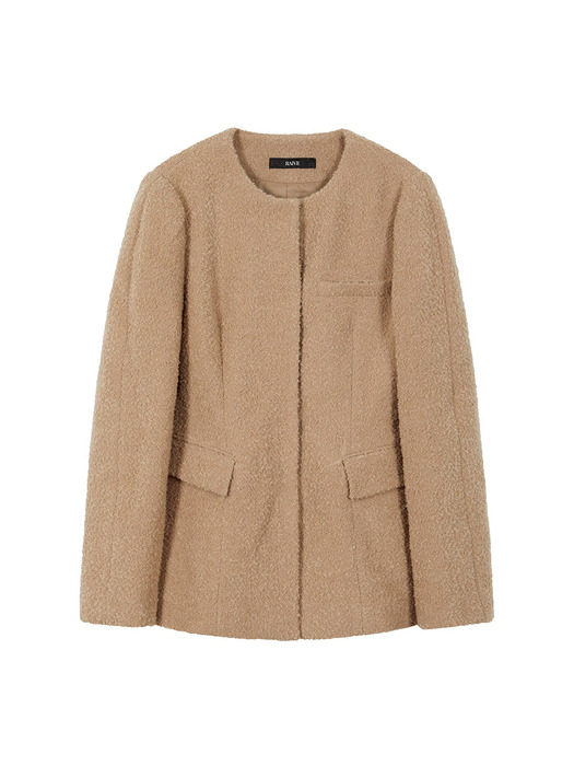 Puff Sleeve Line Jacket in Beige VW3WJ034-91