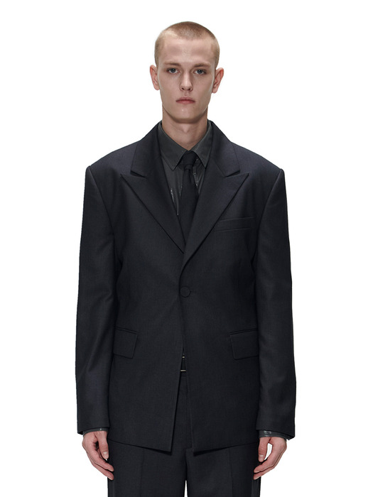 MENS SINGLE TAILORED JACKET - CHARCOAL