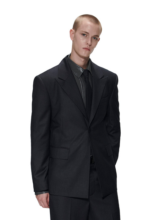 MENS SINGLE TAILORED JACKET - CHARCOAL