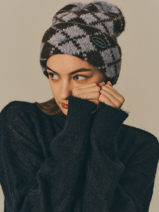 Argyle chunky beanie_4color