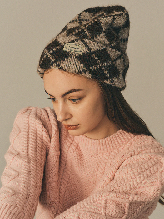 Argyle chunky beanie_4color