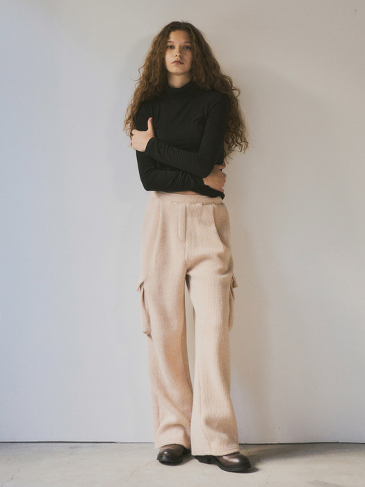 Cargo Knit Banding Trousers_CTB513(Pink Beige)