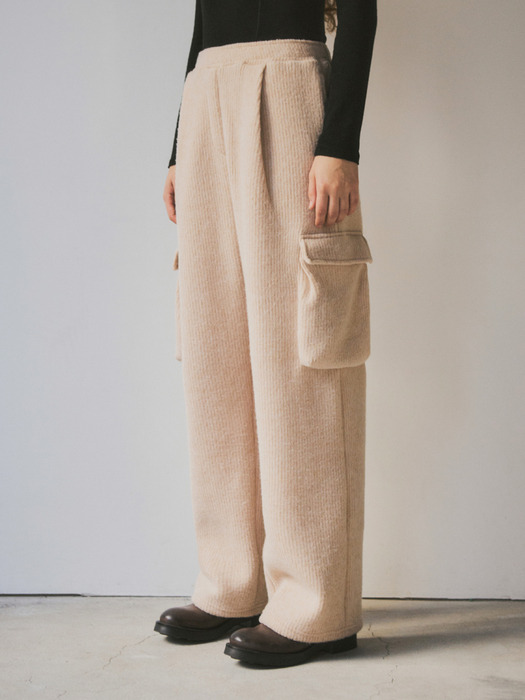 Cargo Knit Banding Trousers_CTB513(Pink Beige)