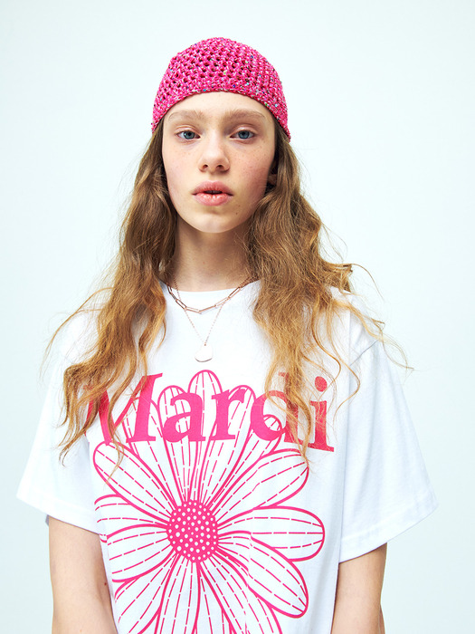 TSHIRT FLOWERMARDI_WHITE VIOLET