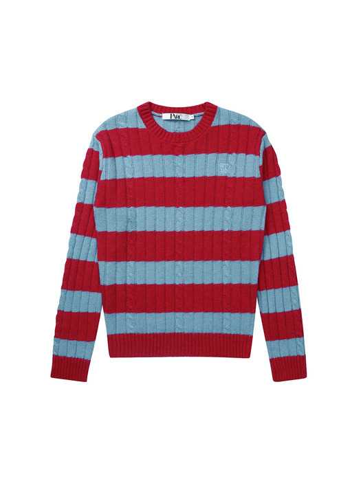(UNI) Stripe Wool Knit_Wine