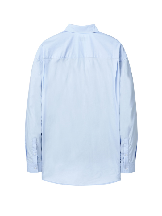스카이블루 오버핏 에센셜 코튼 릴랙스 셔츠 (TNSH3E102B2)