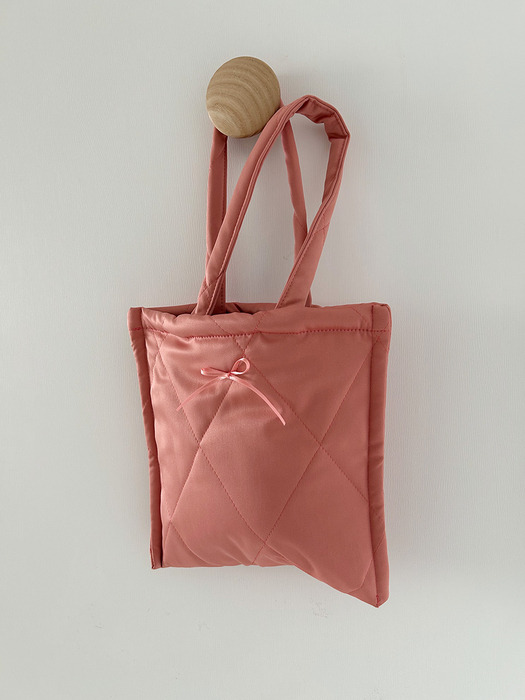 nolee ribbon padding mini bag_peach