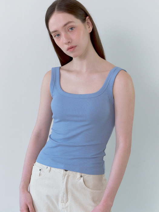 [단독] 와이드 스트랩 브라탑 나시 티셔츠 5colors 2P