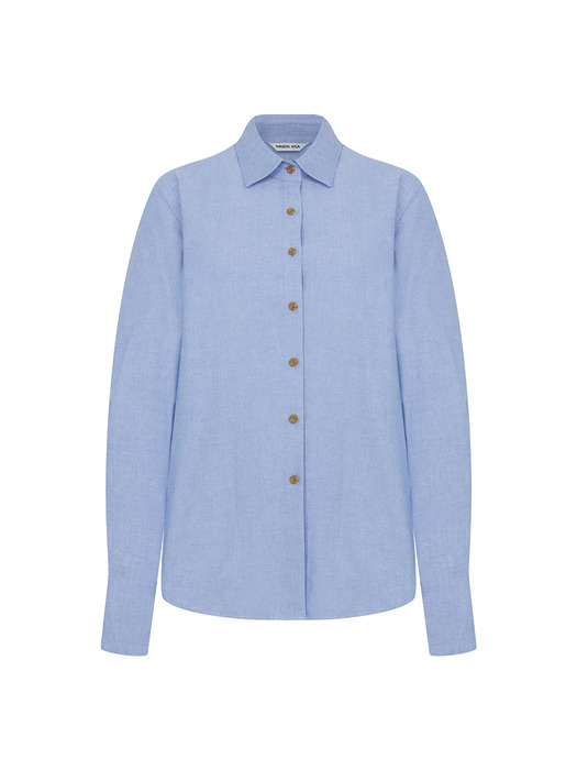 PRE-24FW Basic Sleeve Tuck Shirt_BLUE