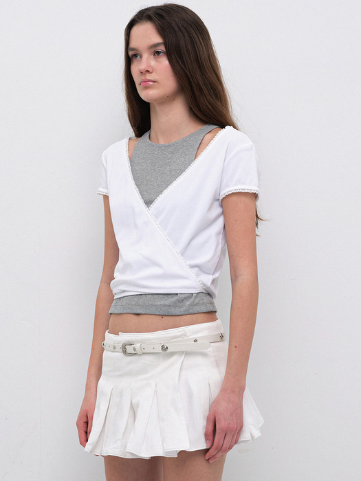 SOFT WRAPPED HALF TOP / WHITE