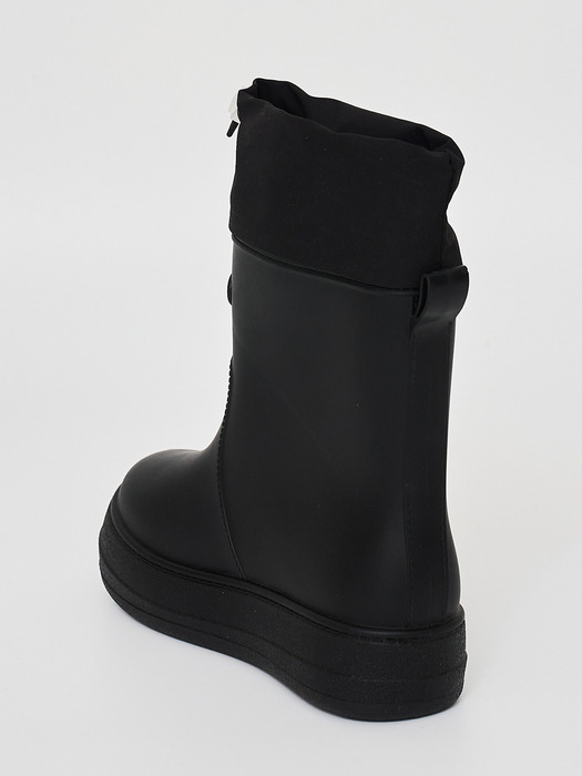 레인부츠 RE-RAIN SHIRRING BOOTS BLACK