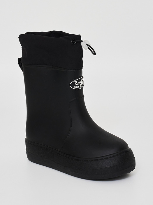 레인부츠 RE-RAIN SHIRRING BOOTS BLACK