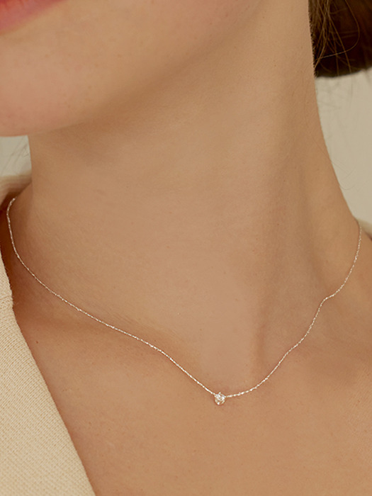 [연말 스페셜 6mm+10mm 진주귀걸이 증정][925 silver] Clear Shiny chain necklace