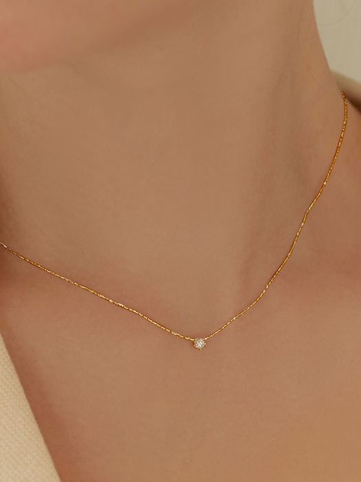 [6mm+10mm 진주귀걸이 증정] Clear Shiny chain necklace