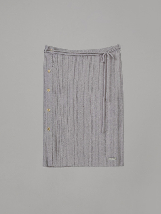 MOHAIR WRAP KNIT SKIRT_ASH GRAY