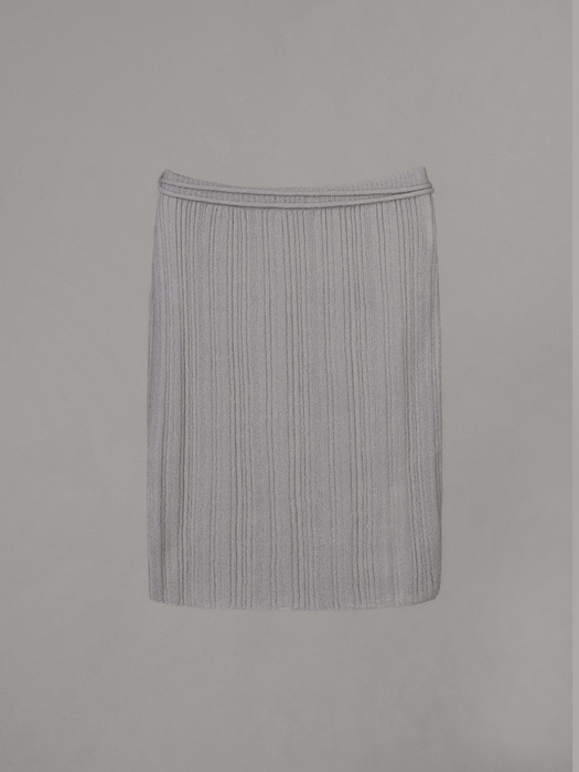 MOHAIR WRAP KNIT SKIRT_ASH GRAY