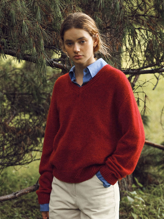 Cashmere Wholegarment Knit(Red)