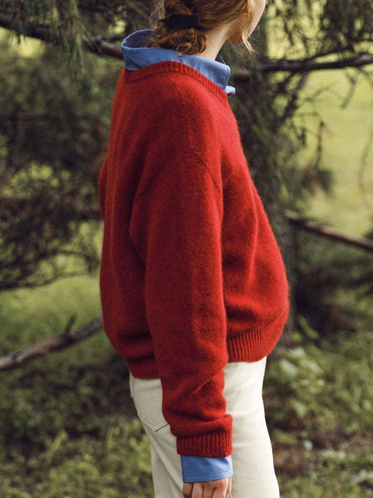 Cashmere Wholegarment Knit(Red)