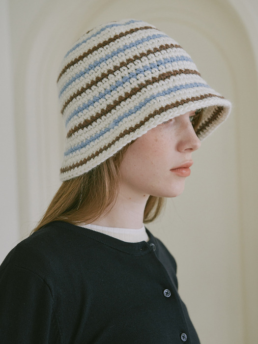 Wool Stripe Crochet Hat (3 Colors)