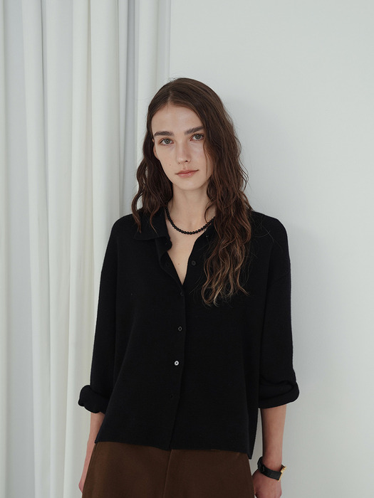 Collar shirt knit (black)