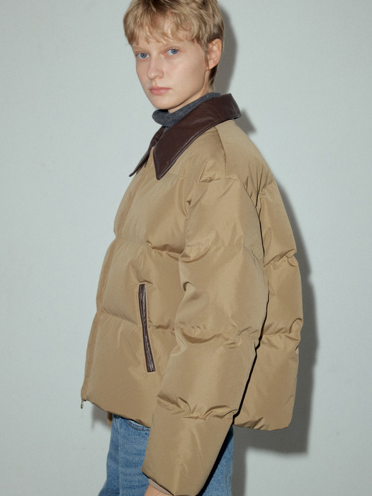 Work Duck Down Puffer Jacket_CTP804(Beige)