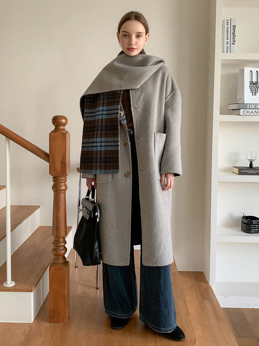 Reversible Check Handmade Long Coat _NAVY VCOAT_021