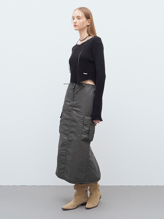 Padded Pocket Skirt in Charcoal VP4WS322-9E