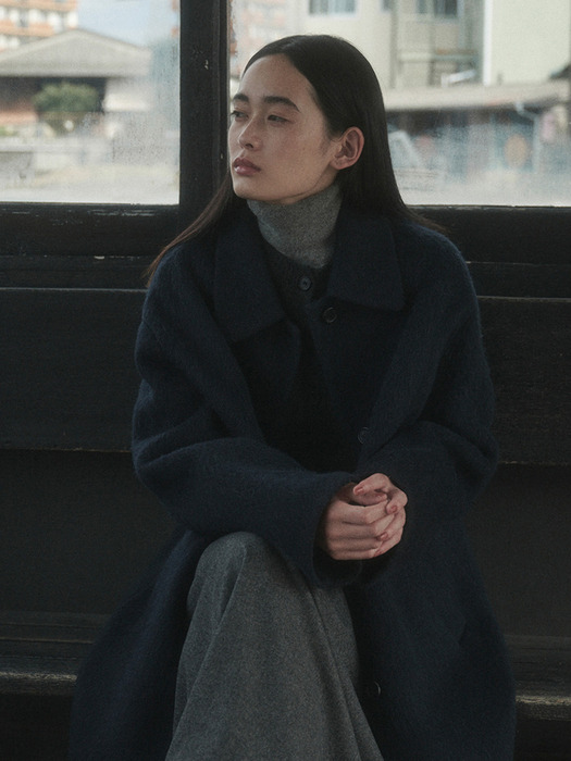 RIA ALPACA HANDMADE LONG COAT_NAVY