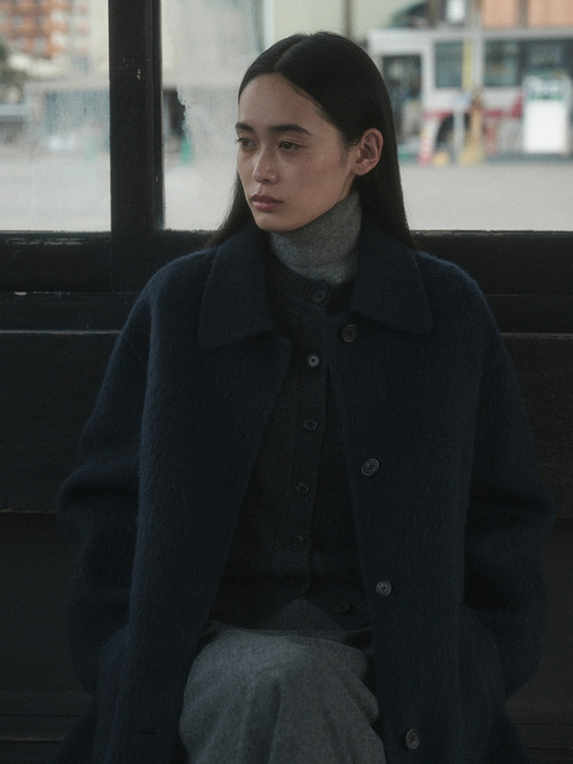 RIA ALPACA HANDMADE LONG COAT_NAVY