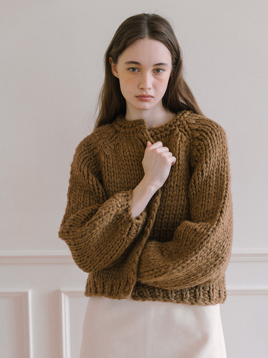 Handmade Wool Cardigan - Brown