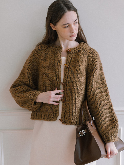 Handmade Wool Cardigan - Brown