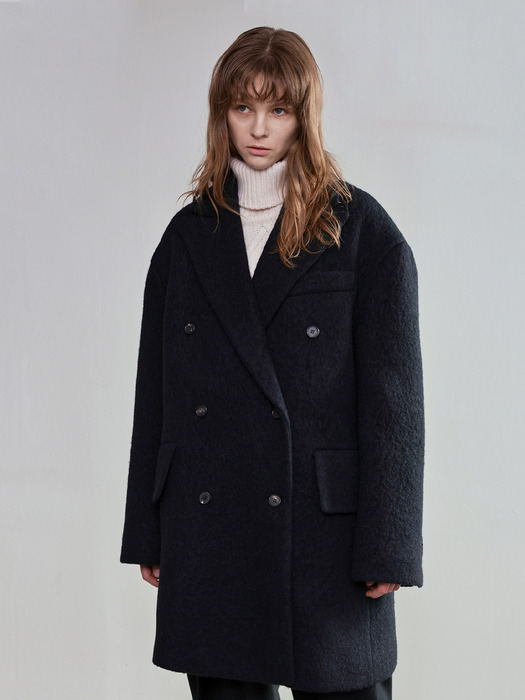 Half-length Oversized fit Double Coat _ Black